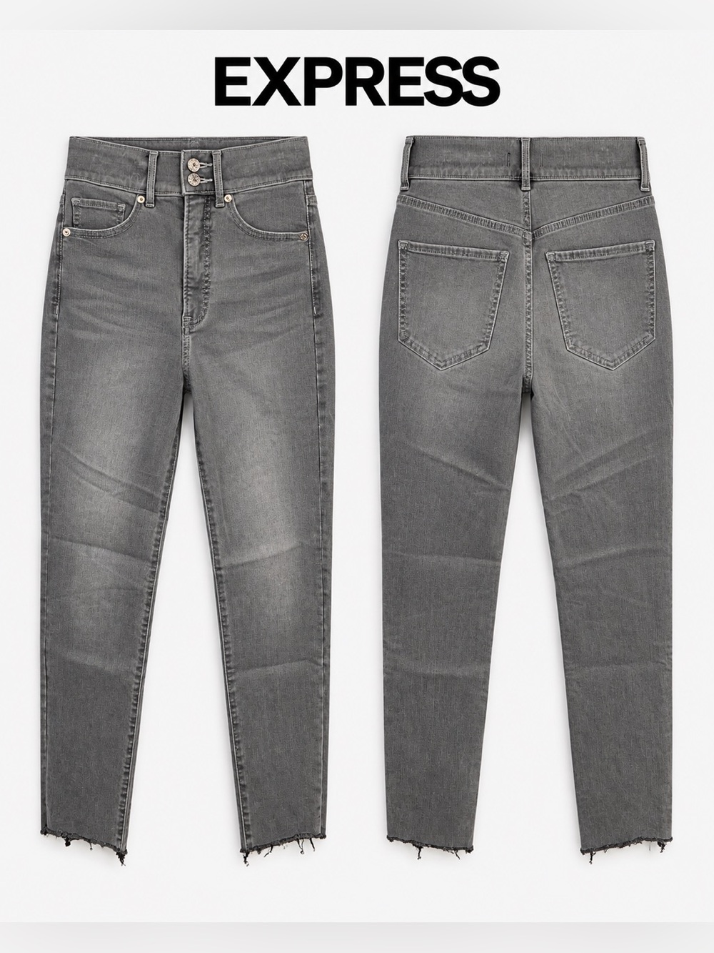 Express Slim Super High Rise Jeans Gray Size 0R